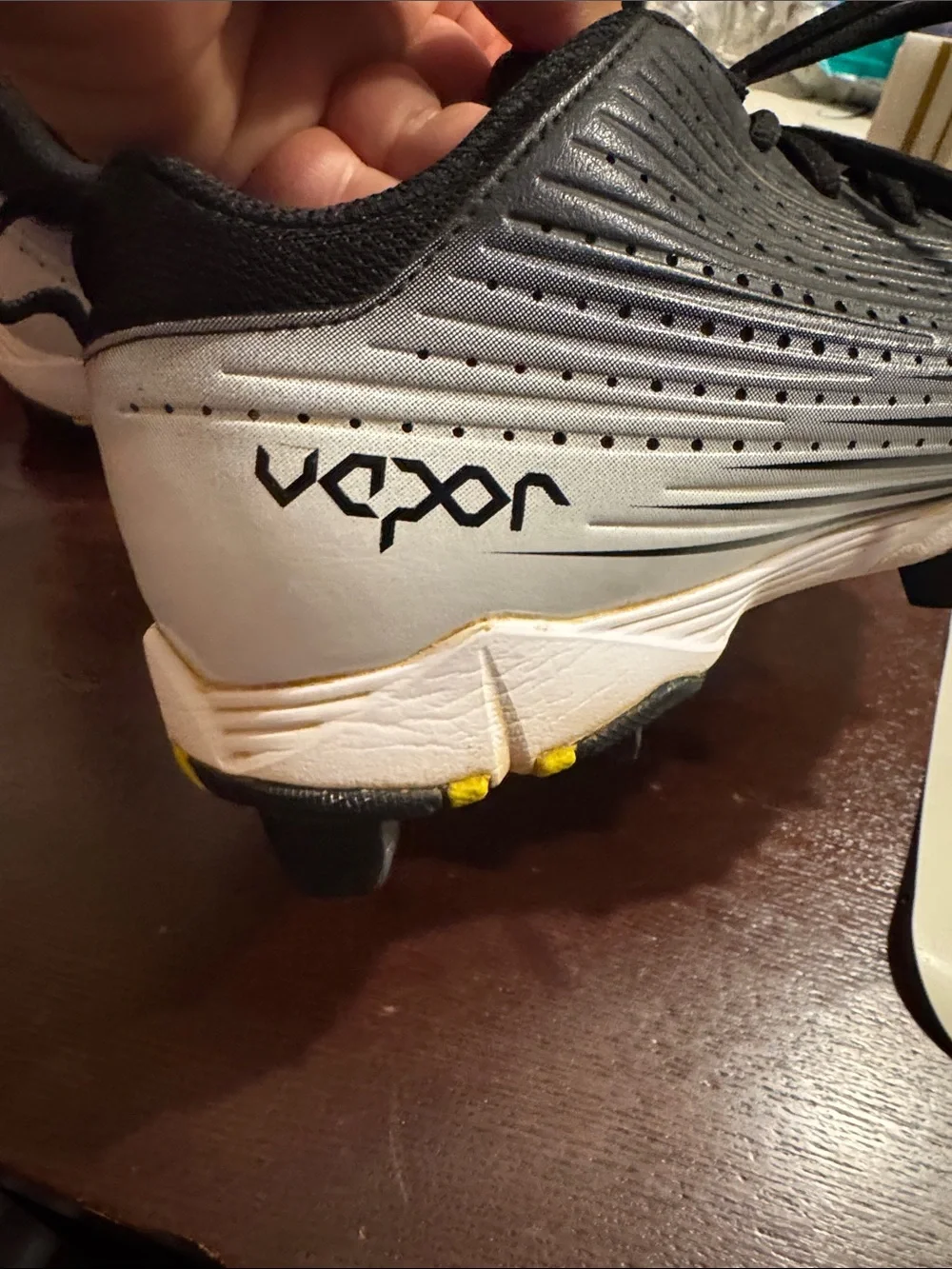 Nike Black and White Kids Vapor Cleats Sneakers